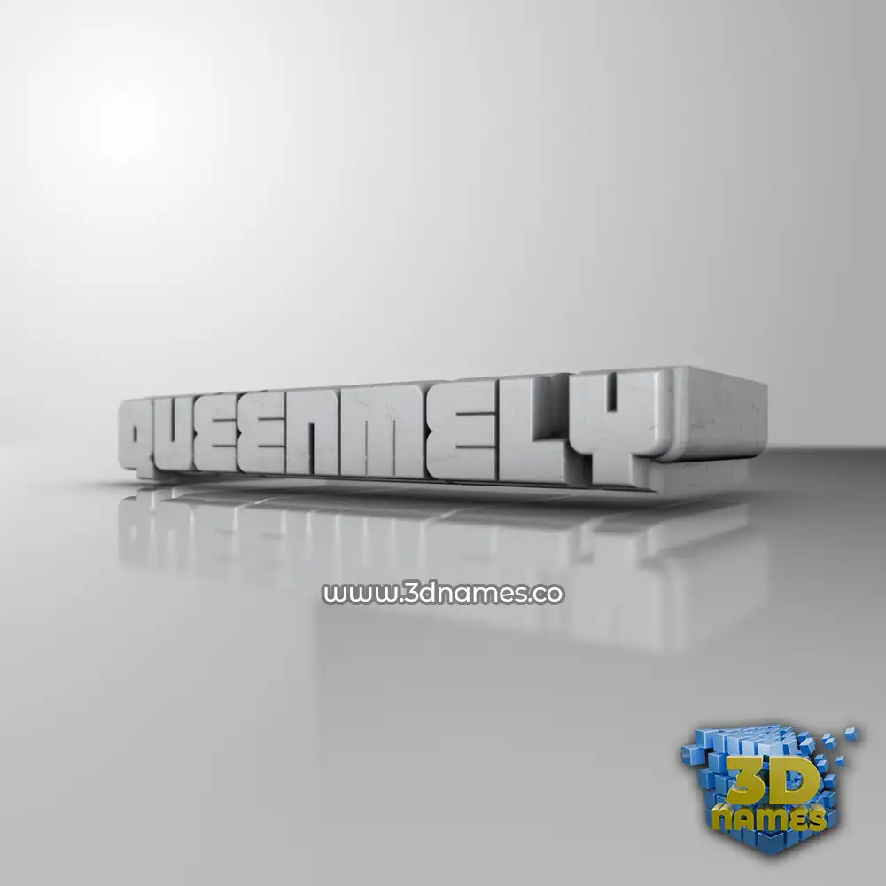 queenmely in White Metro style - 3D name wallpaper