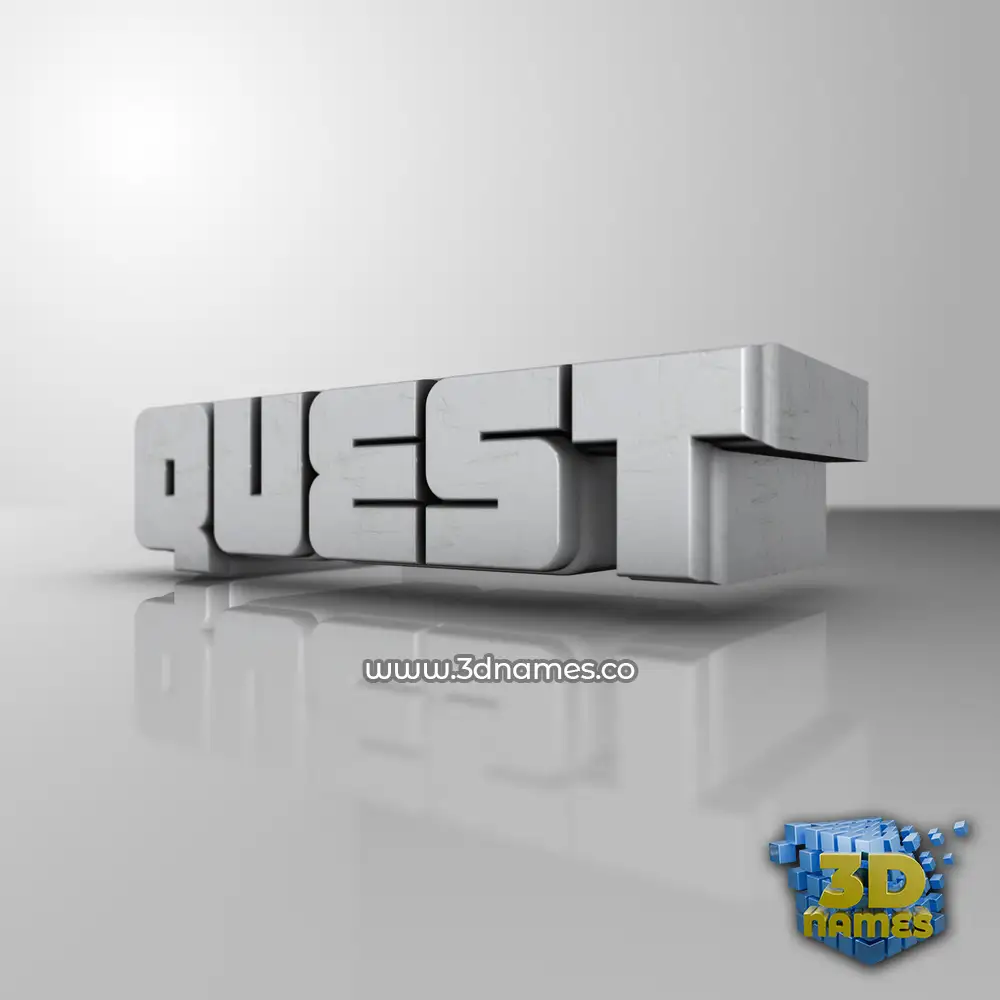 quest in White Metro style - 3D name wallpaper