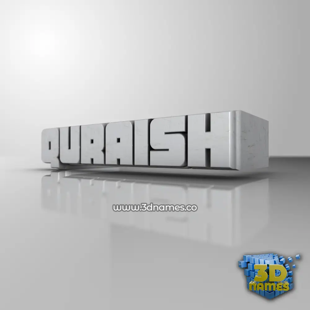 quraish in White Metro style - 3D name wallpaper