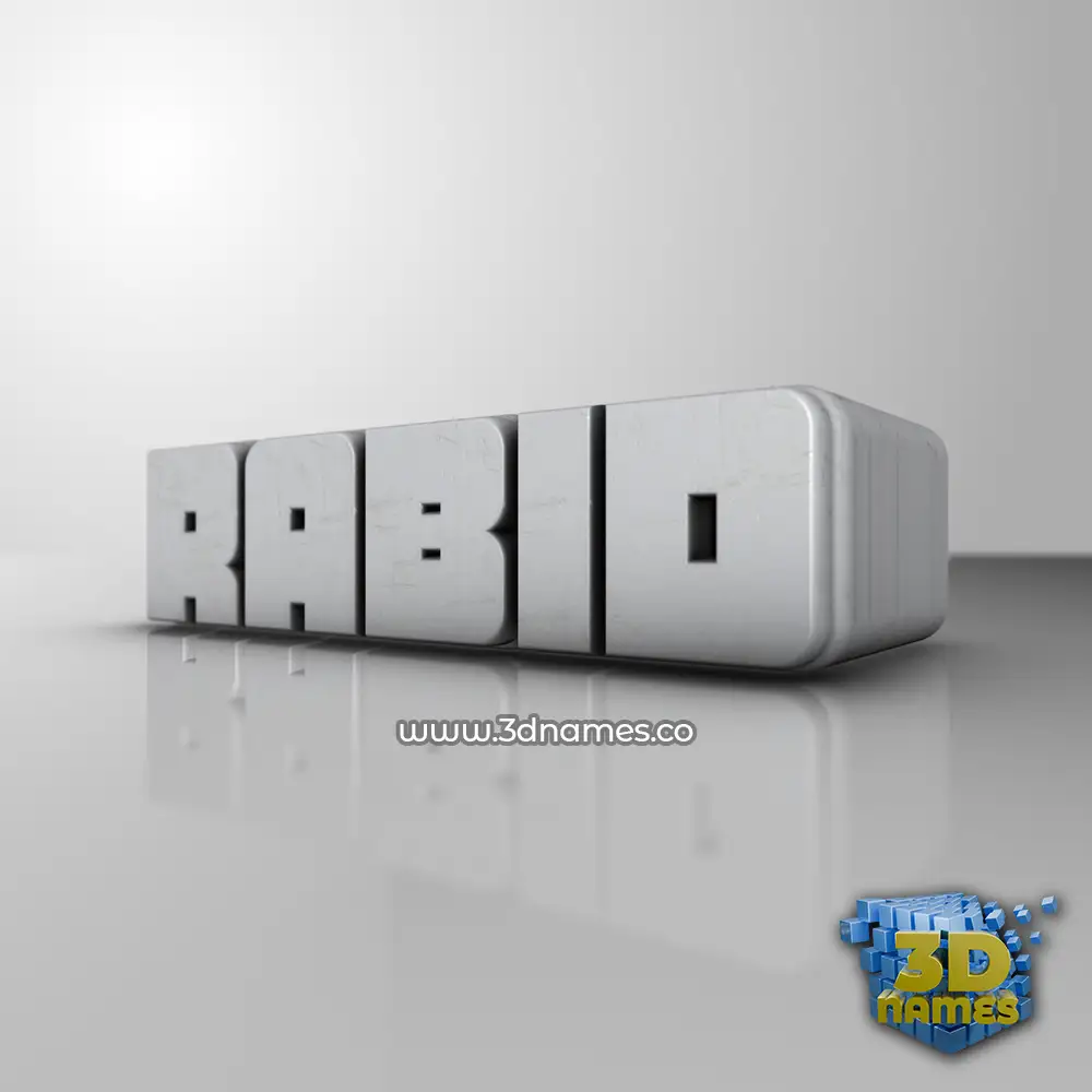 rabid in White Metro style - 3D name wallpaper