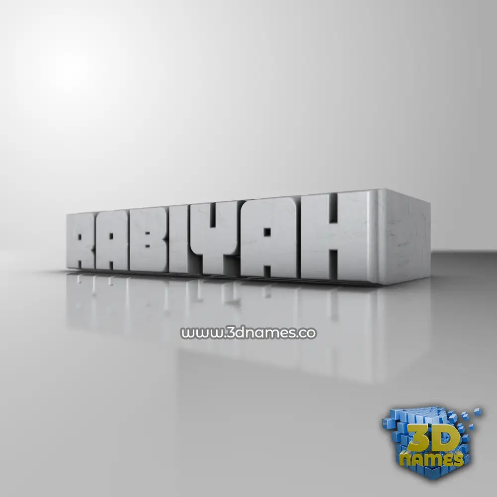 rabiyah in White Metro style - 3D name wallpaper