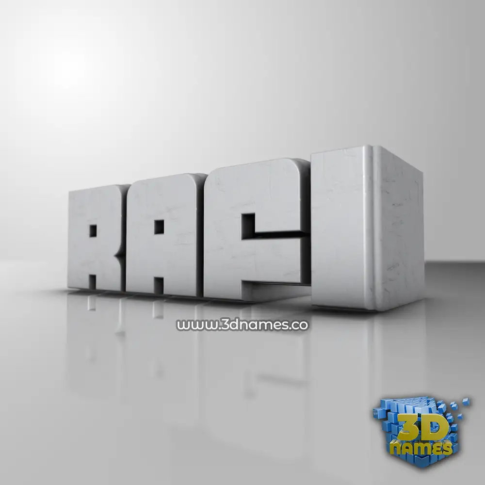 rafi in White Metro style - 3D name wallpaper