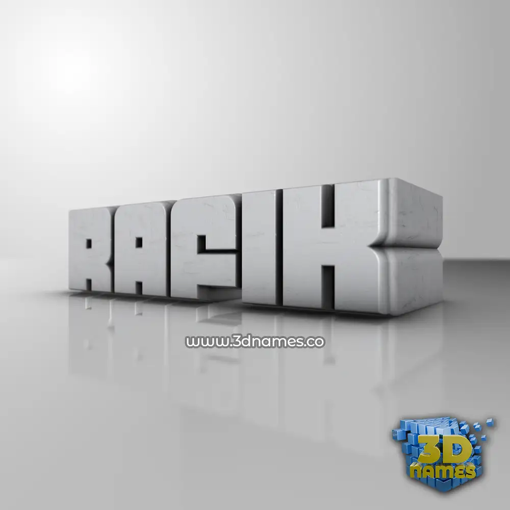 rafik in White Metro style - 3D name wallpaper