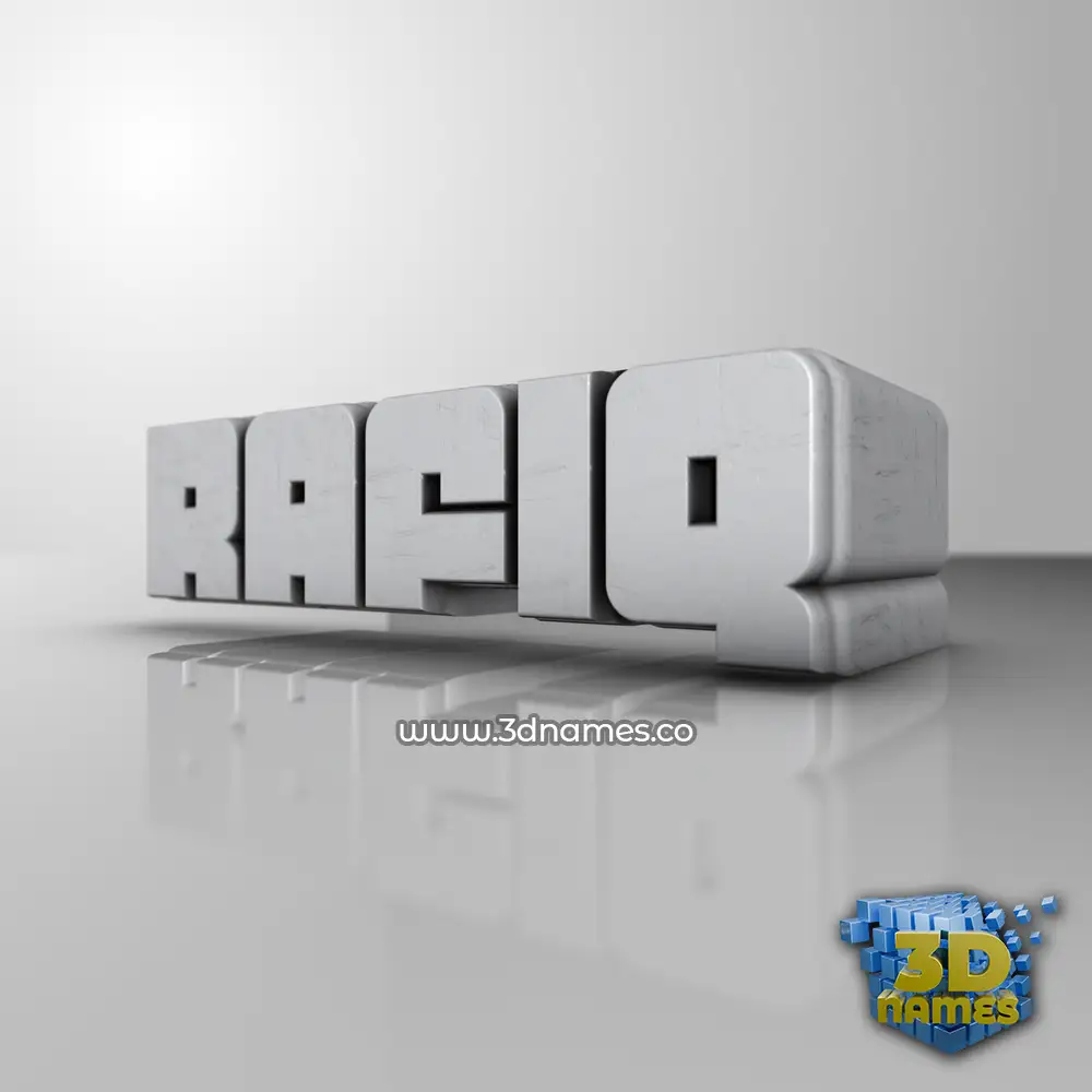 rafiq in White Metro style - 3D name wallpaper