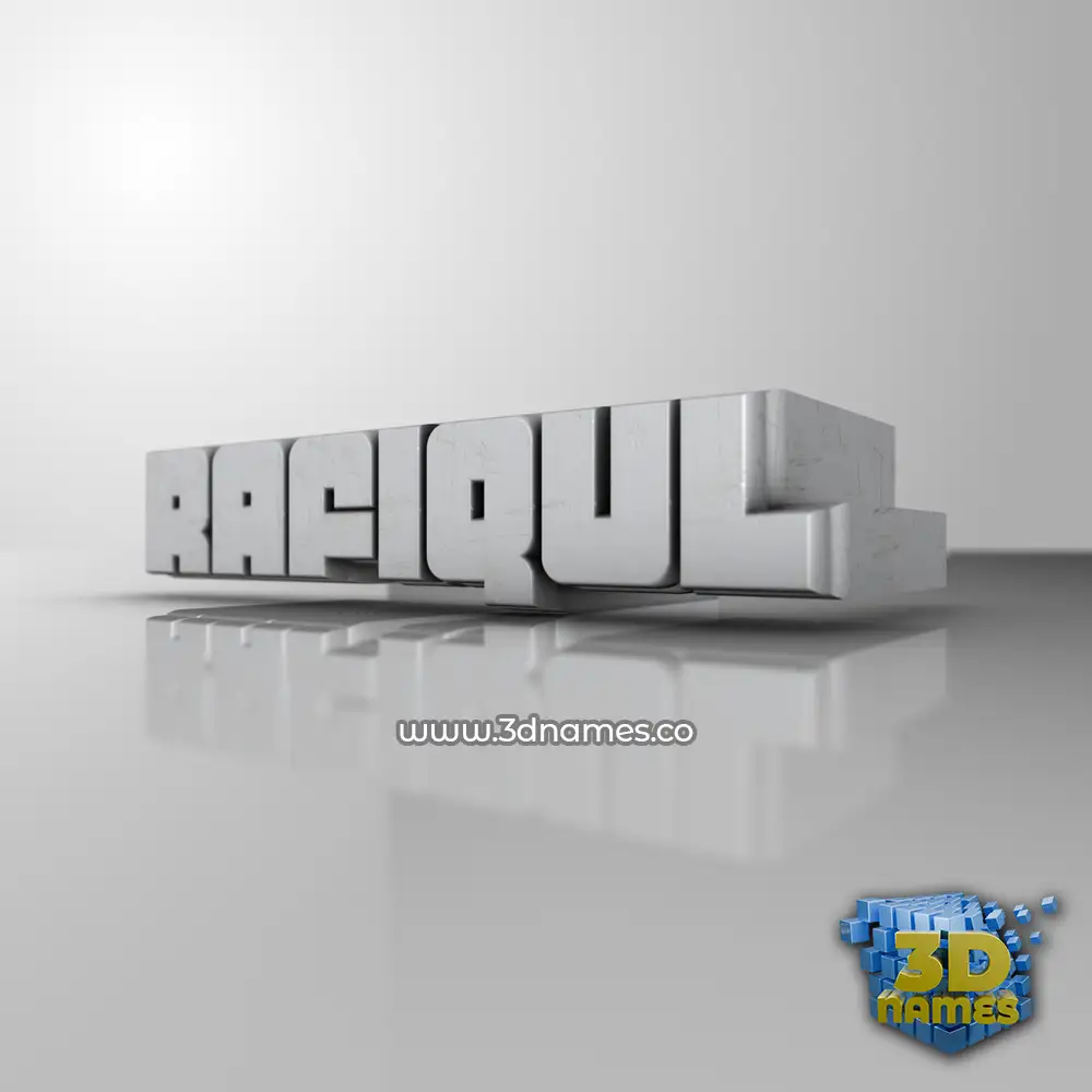rafiqul in White Metro style - 3D name wallpaper