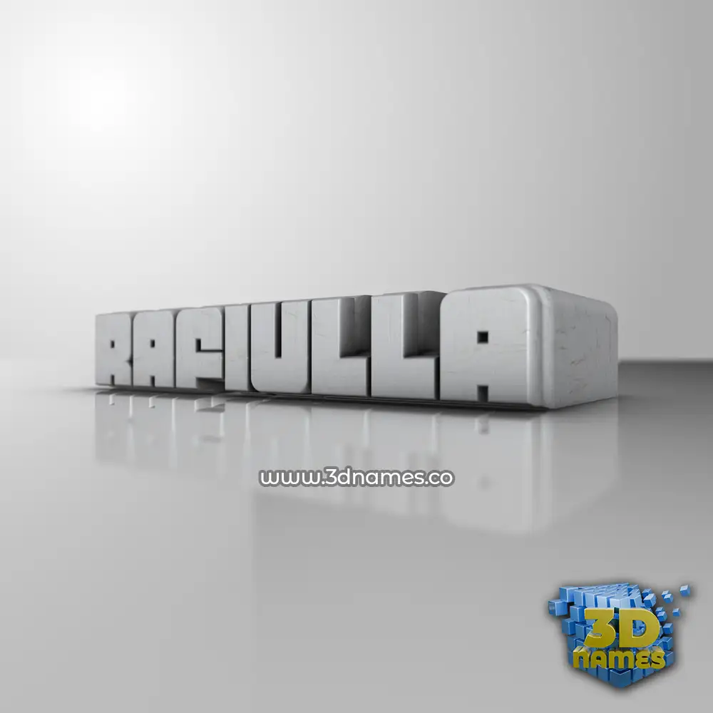 rafiulla in White Metro style - 3D name wallpaper