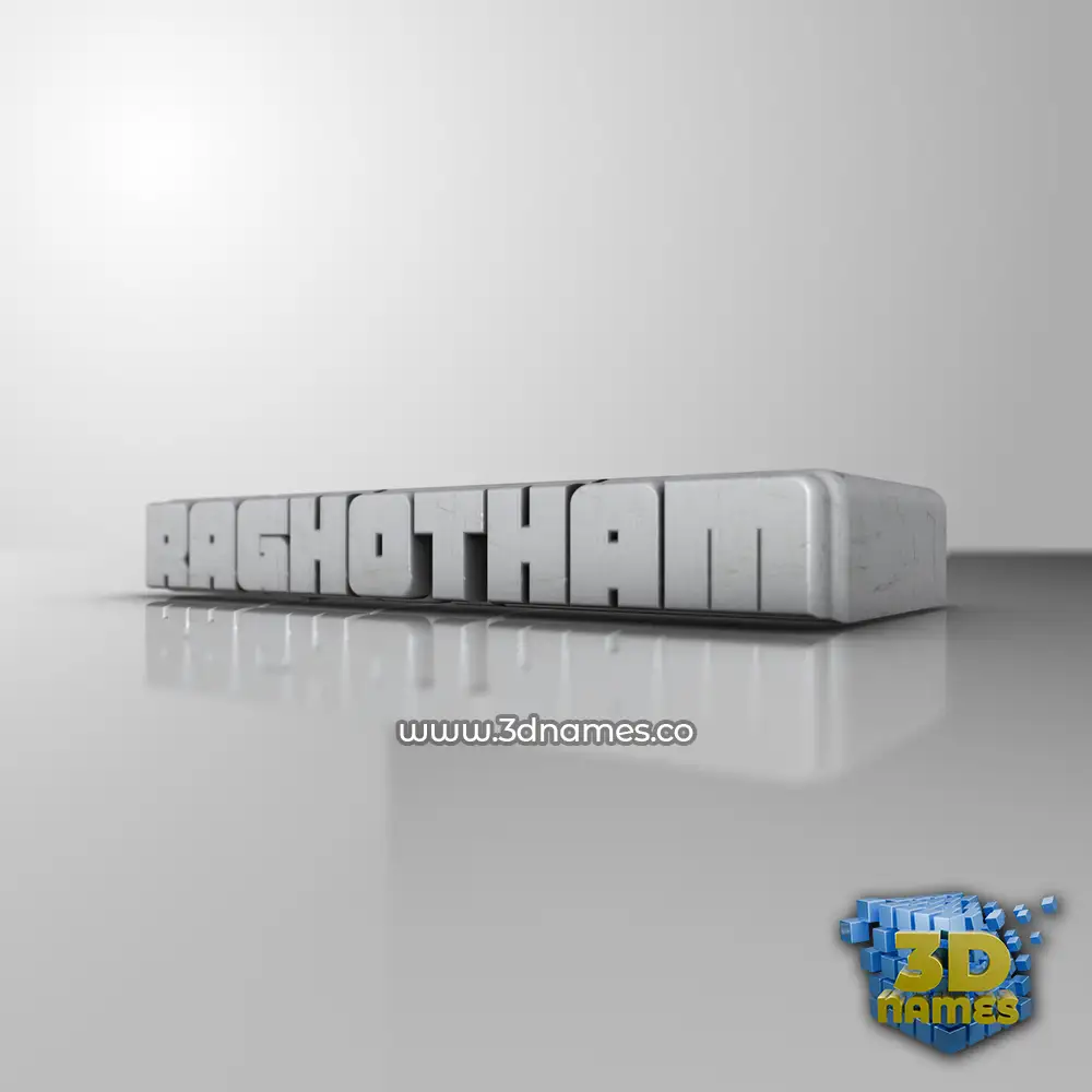 raghotham in White Metro style - 3D name wallpaper
