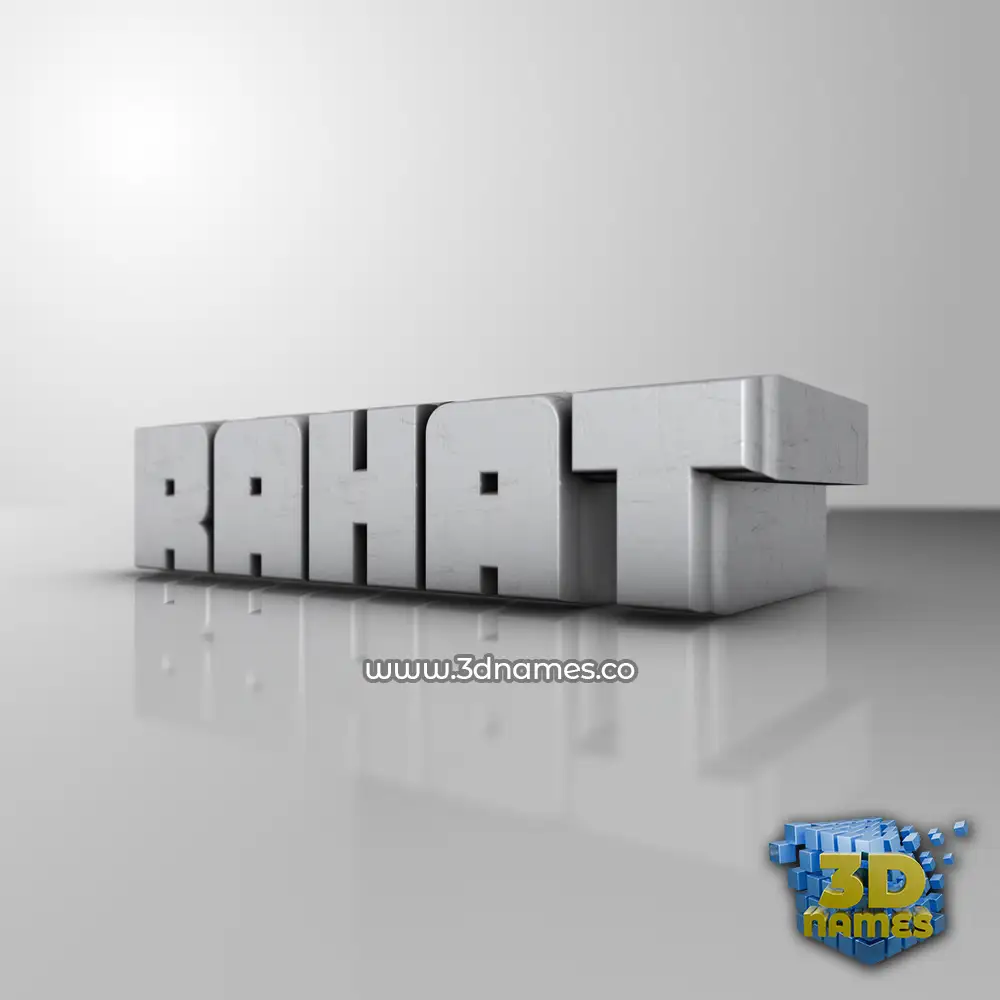 rahat in White Metro style - 3D name wallpaper