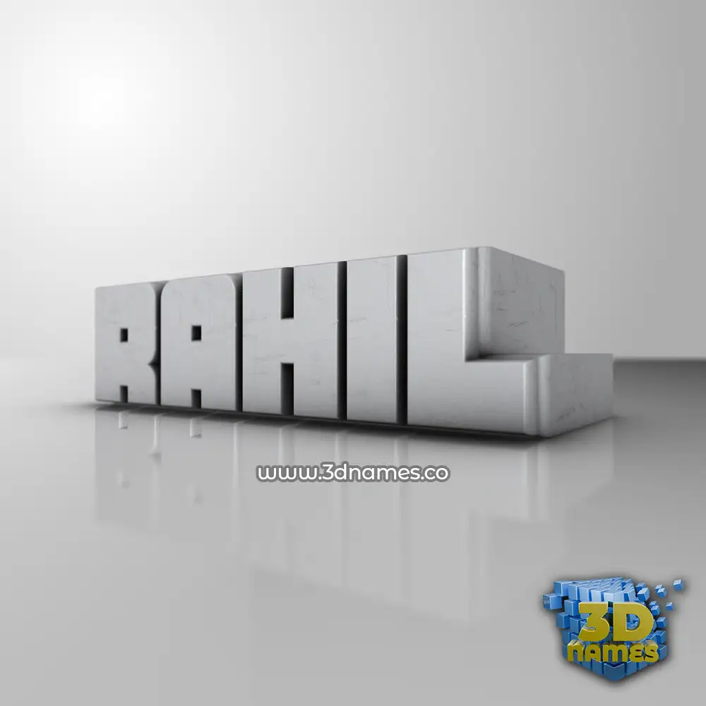 rahil in White Metro style - 3D name wallpaper