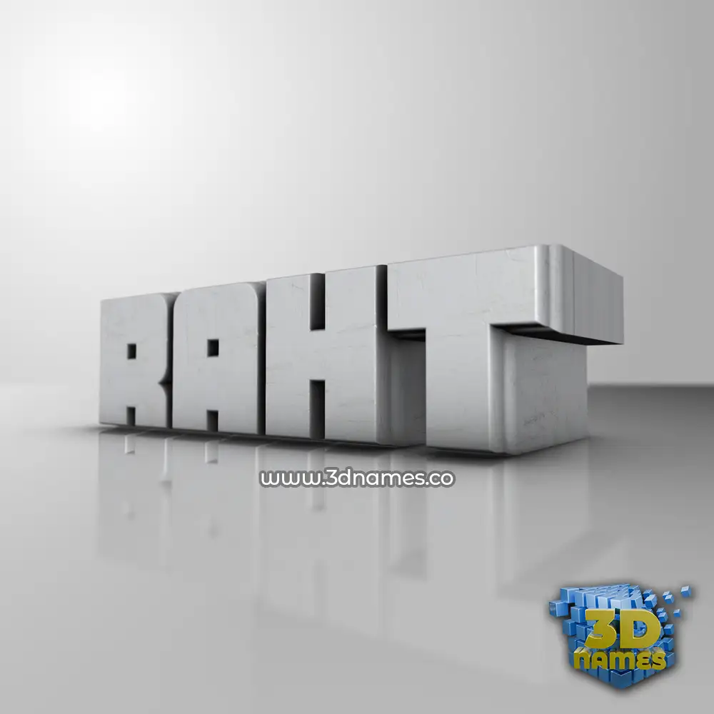 raht in White Metro style - 3D name wallpaper