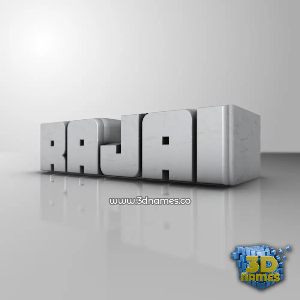 rajai in White Metro style - 3D name wallpaper