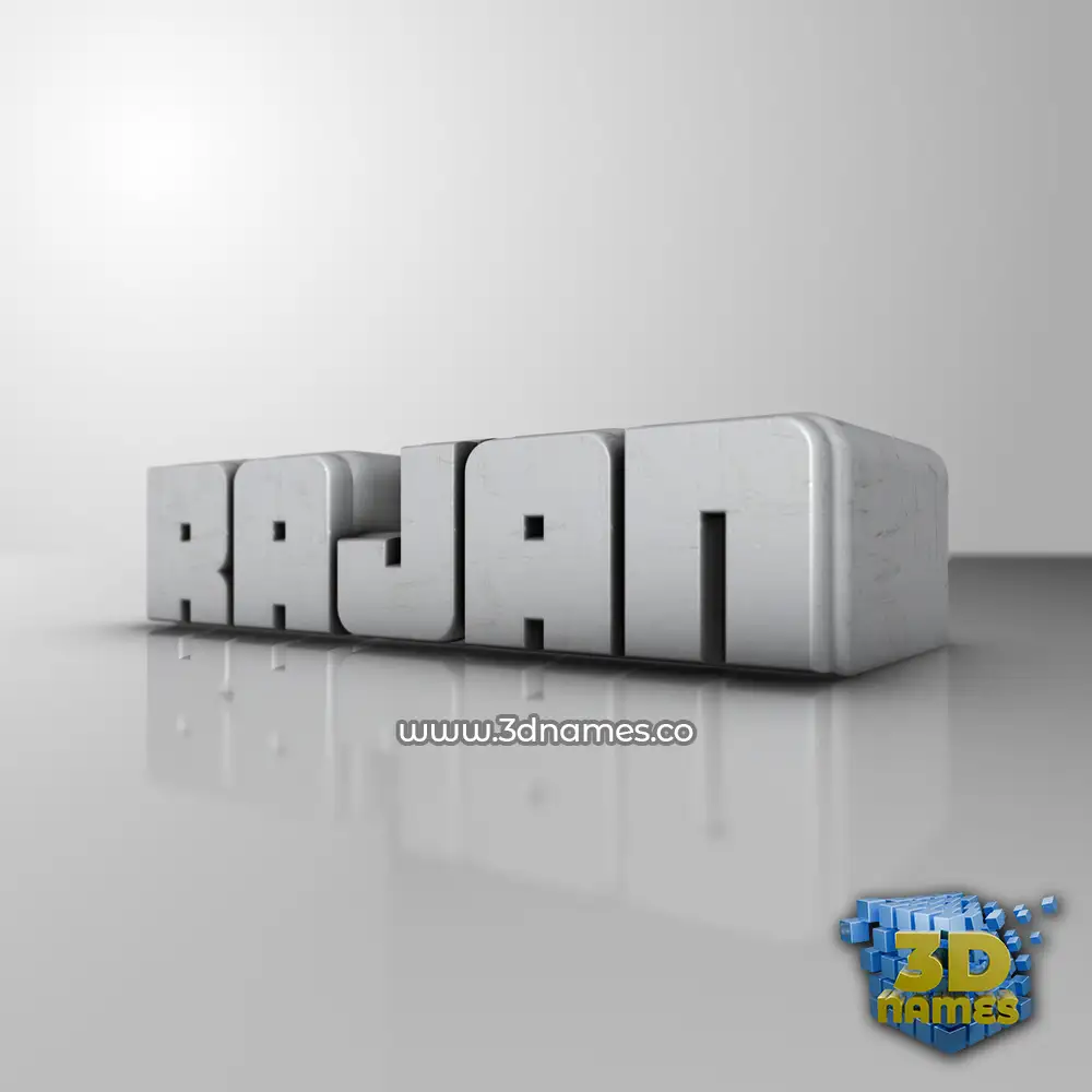rajan in White Metro style - 3D name wallpaper