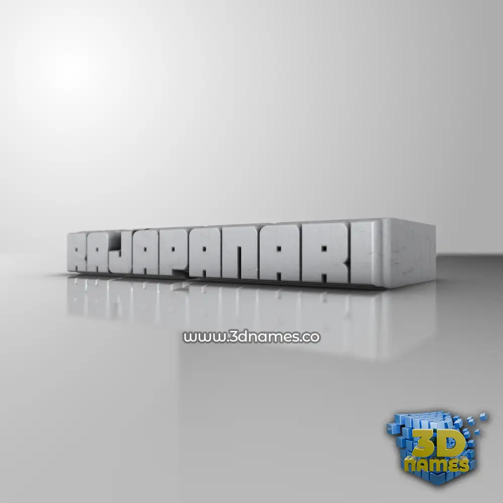 rajapanari in White Metro style - 3D name wallpaper