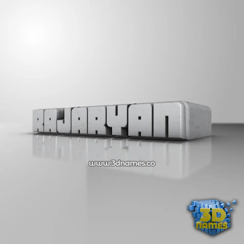 rajaryan in White Metro style - 3D name wallpaper