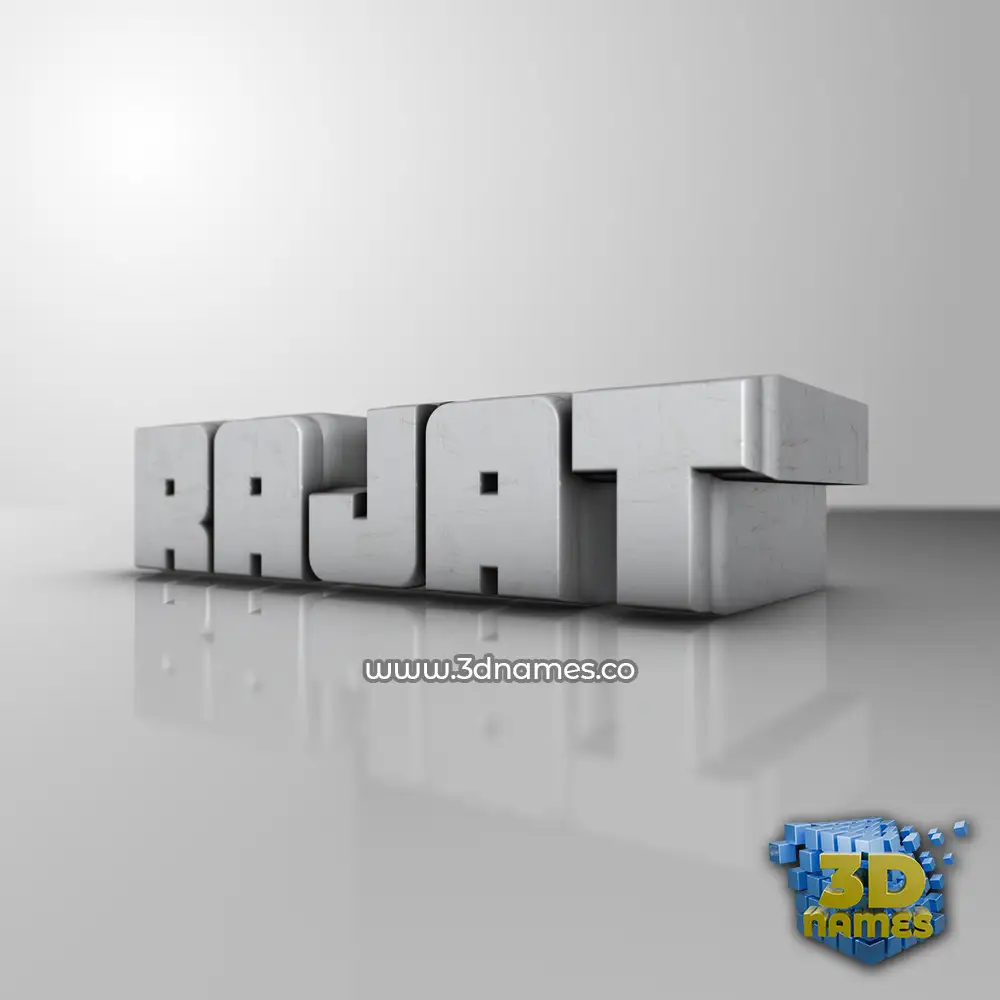 rajat in White Metro style - 3D name wallpaper