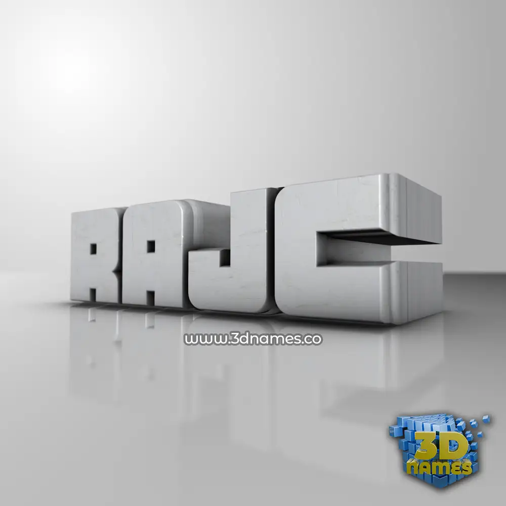 rajc in White Metro style - 3D name wallpaper
