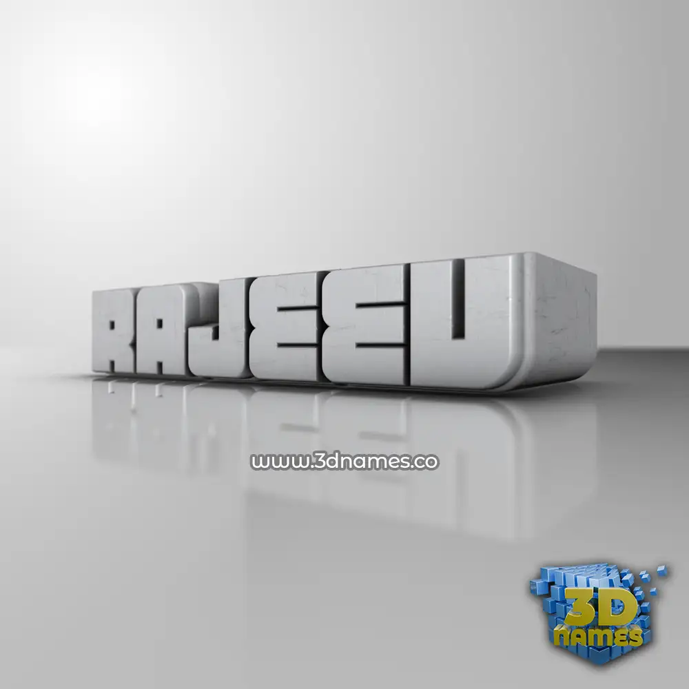 rajeev in White Metro style - 3D name wallpaper