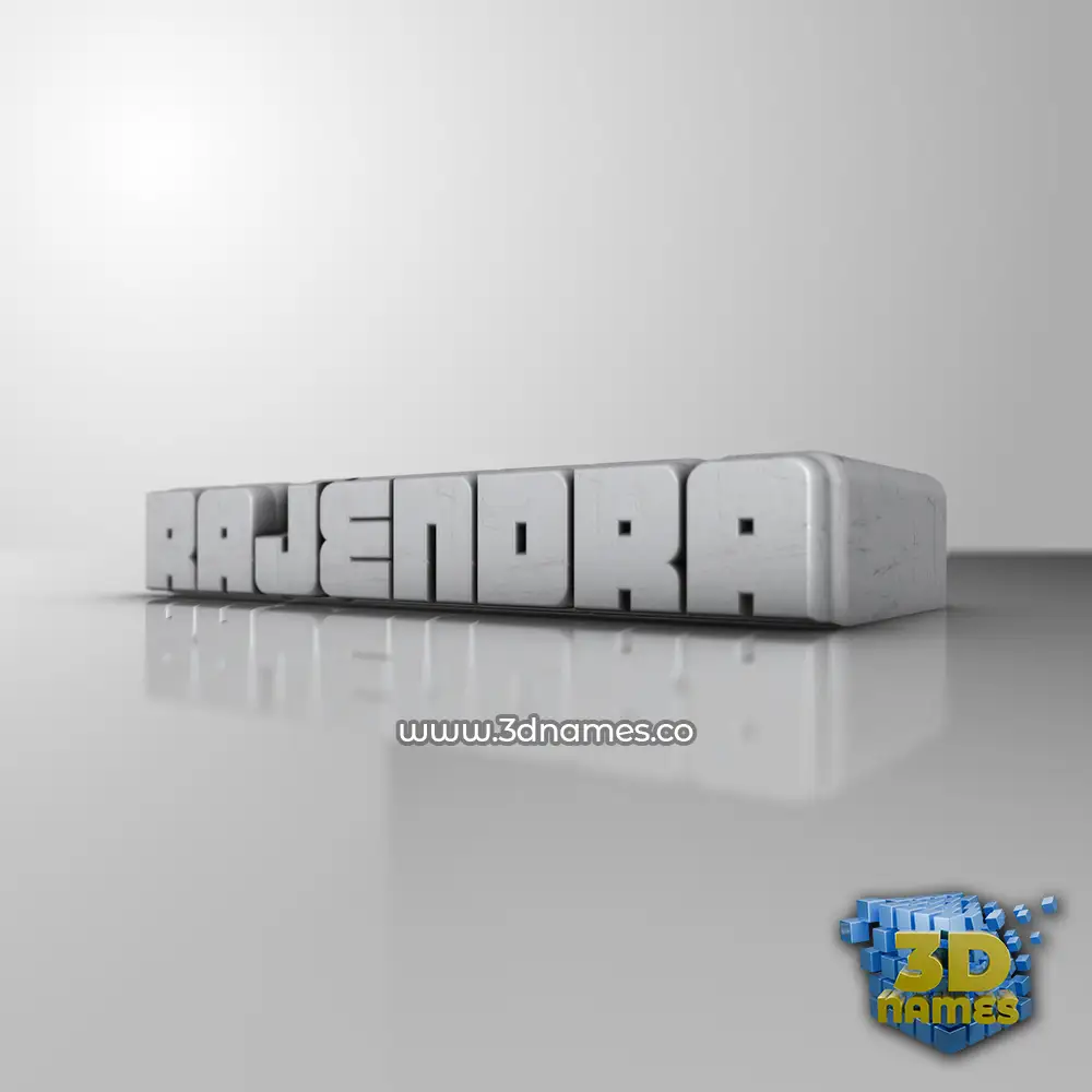 rajendra in White Metro style - 3D name wallpaper