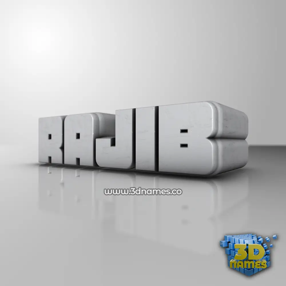 rajib in White Metro style - 3D name wallpaper