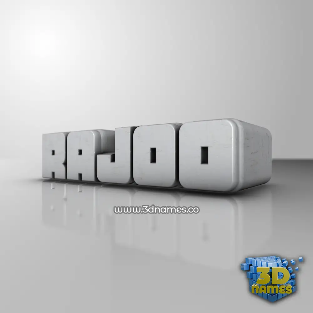 rajoo in White Metro style - 3D name wallpaper