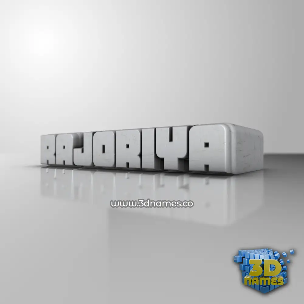 rajoriya in White Metro style - 3D name wallpaper