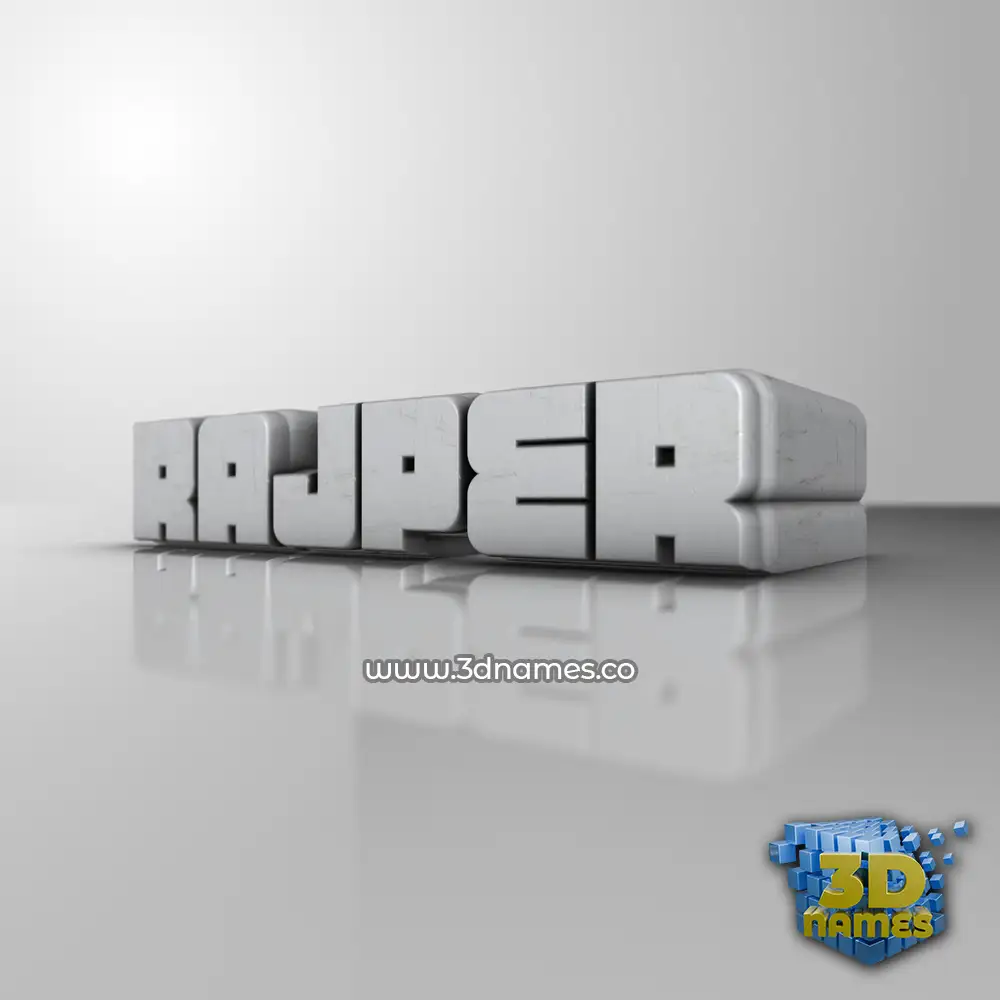 rajper in White Metro style - 3D name wallpaper