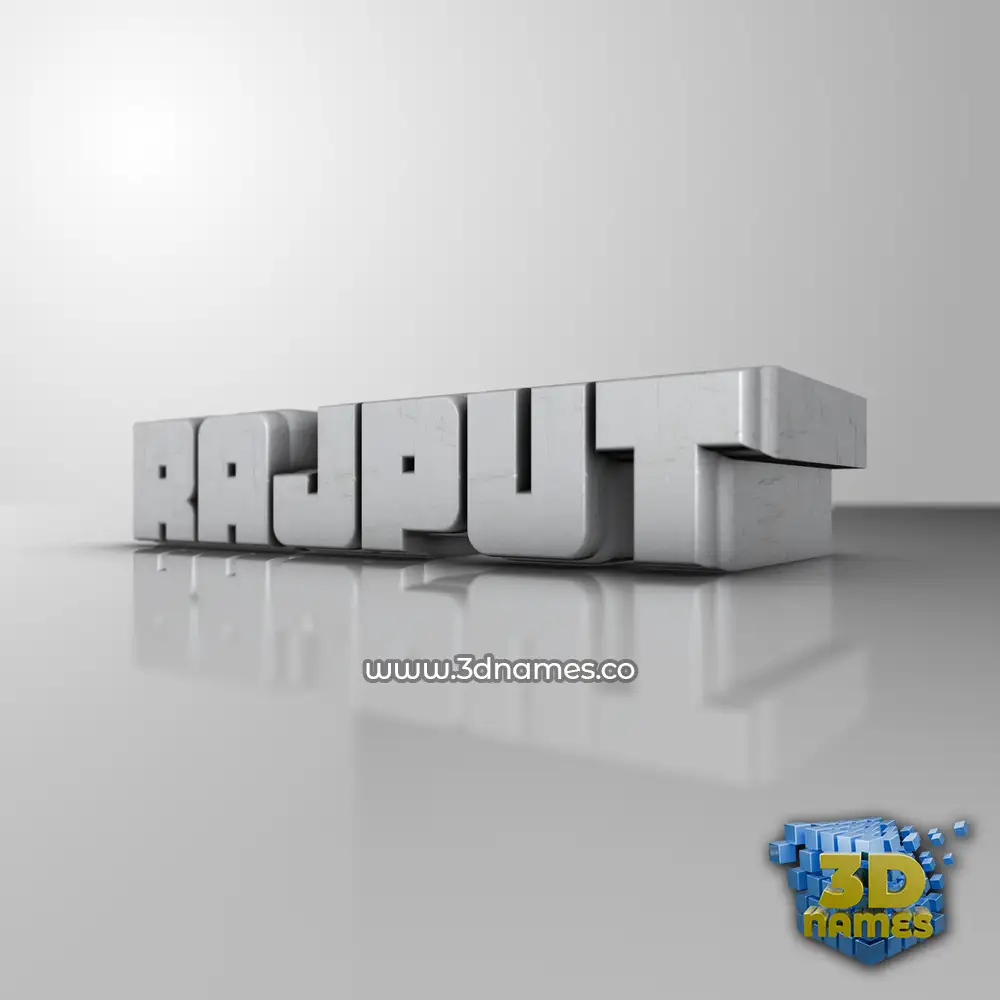 rajput in White Metro style - 3D name wallpaper