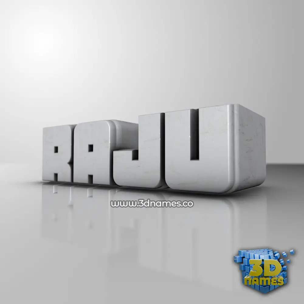 raju in White Metro style - 3D name wallpaper
