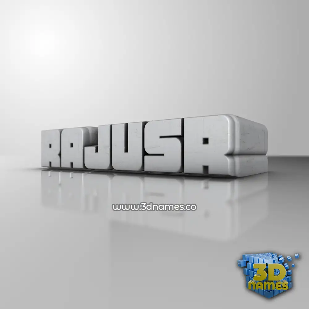 rajusr in White Metro style - 3D name wallpaper