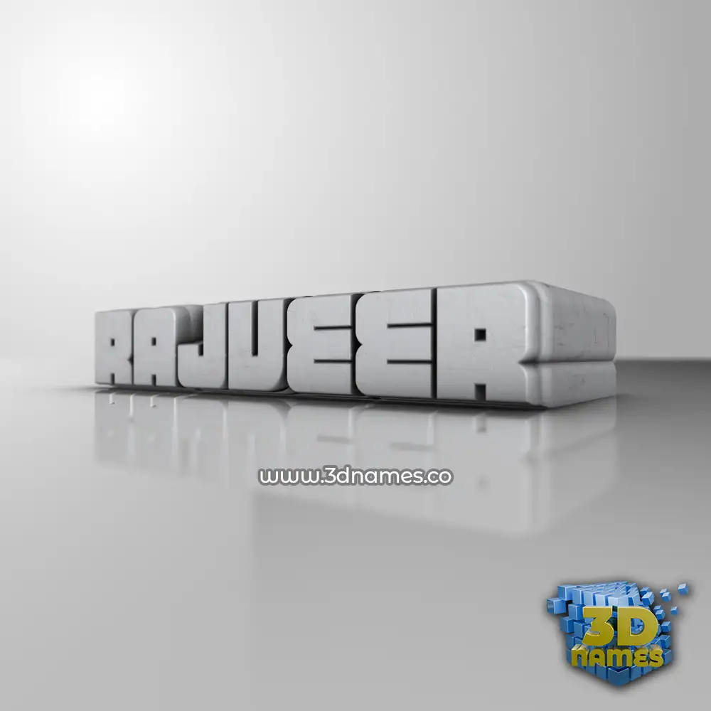 rajveer in White Metro style - 3D name wallpaper