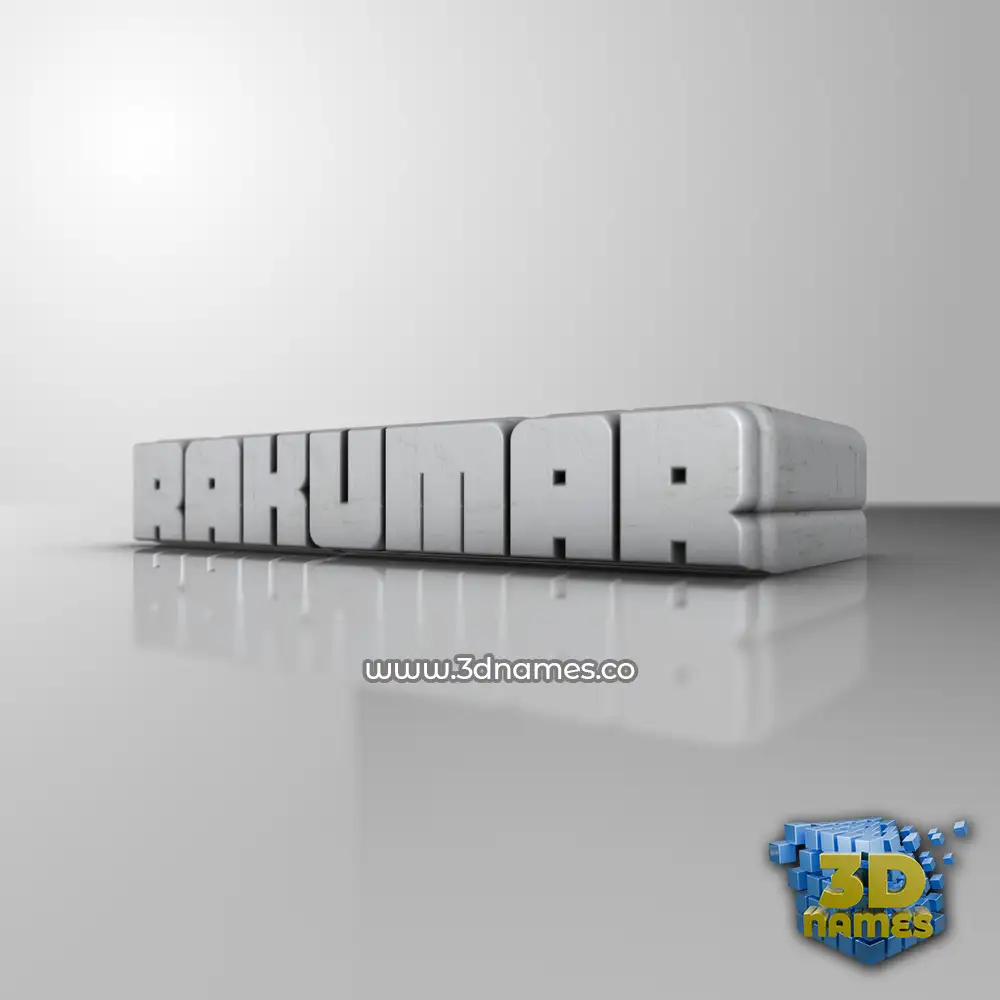 rakumar in White Metro style - 3D name wallpaper