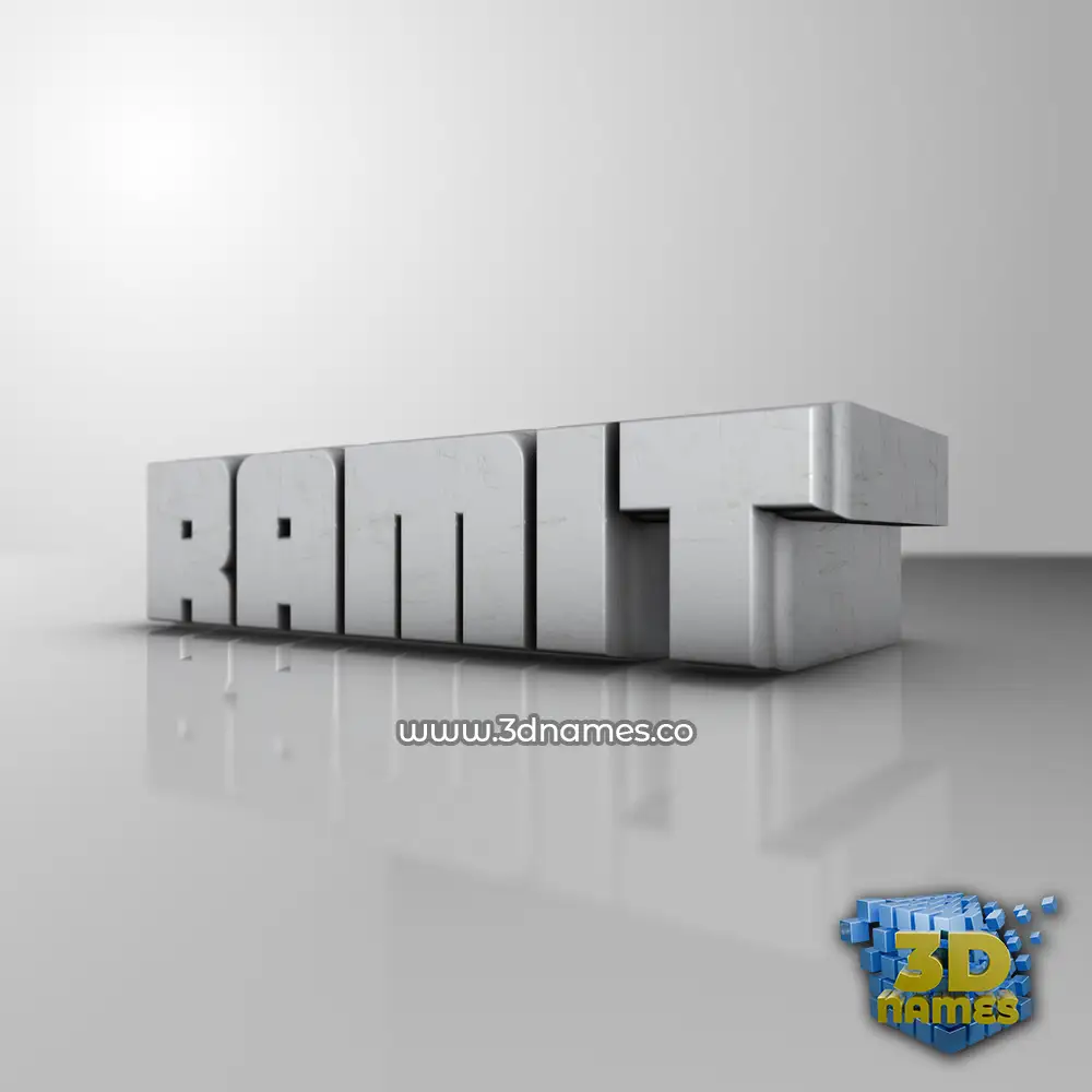 ramit in White Metro style - 3D name wallpaper