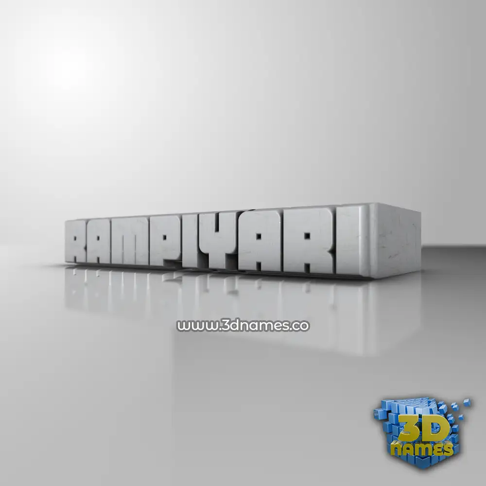 rampiyari in White Metro style - 3D name wallpaper