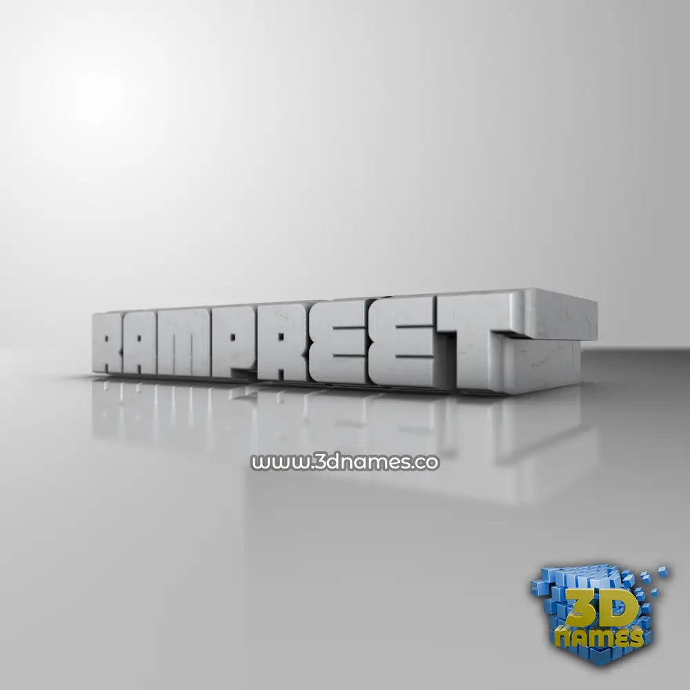 rampreet in White Metro style - 3D name wallpaper