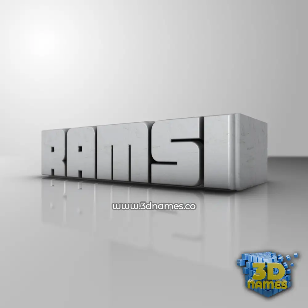 ramsi in White Metro style - 3D name wallpaper