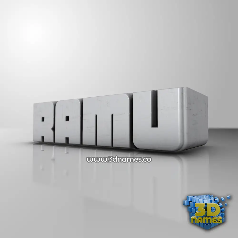 ramu in White Metro style - 3D name wallpaper
