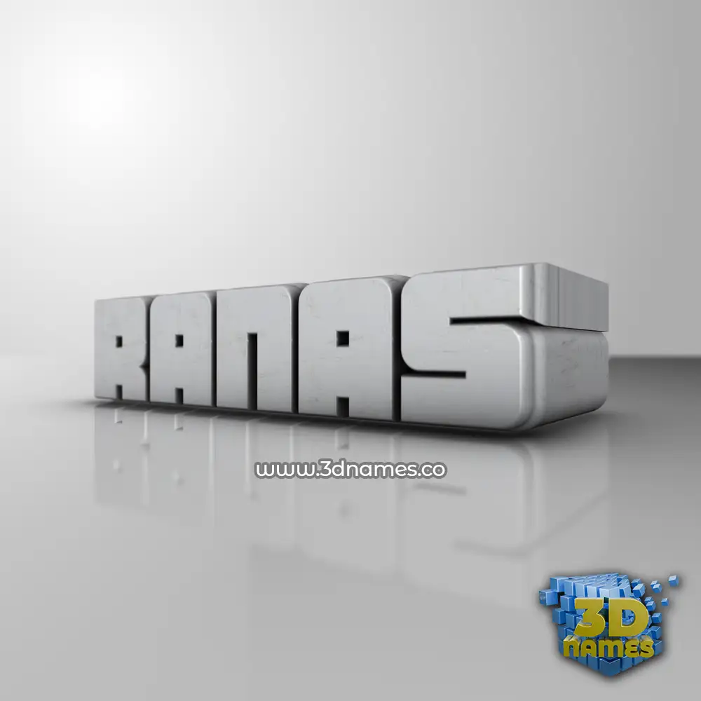 ranas in White Metro style - 3D name wallpaper