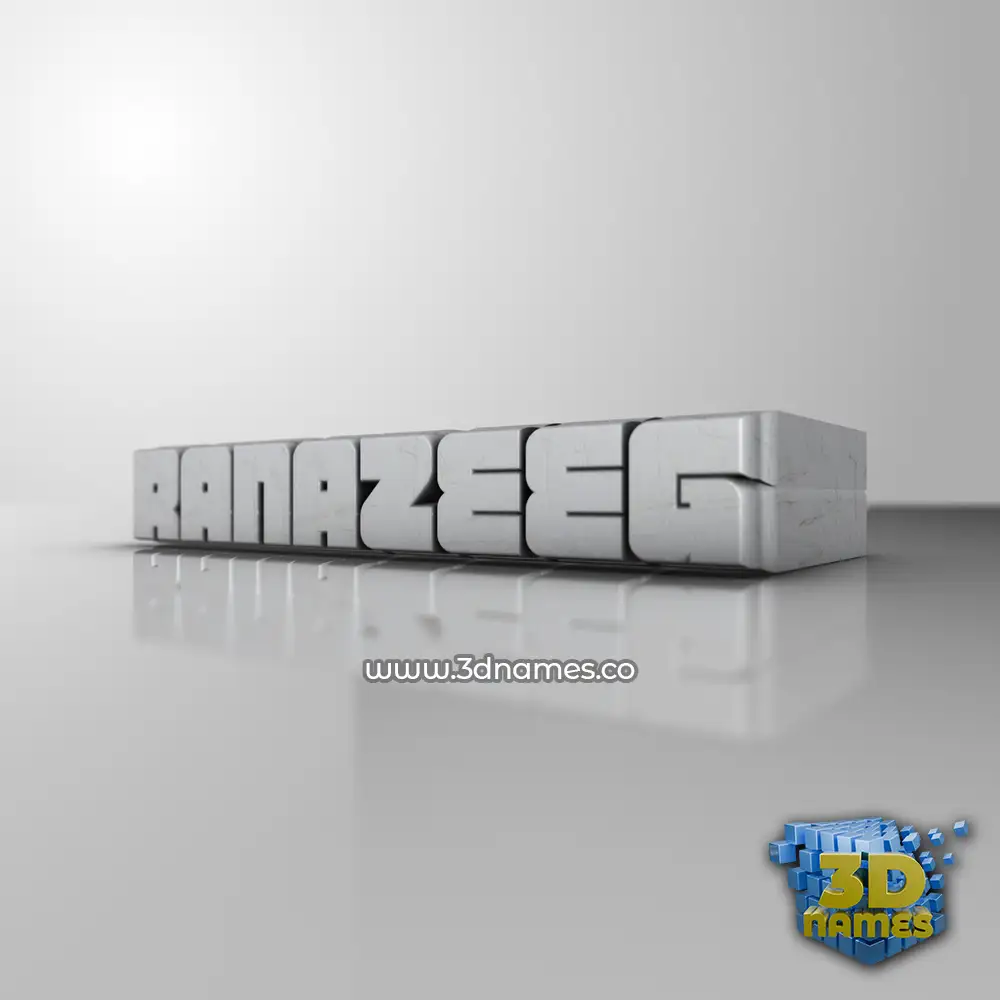 ranazeeg in White Metro style - 3D name wallpaper