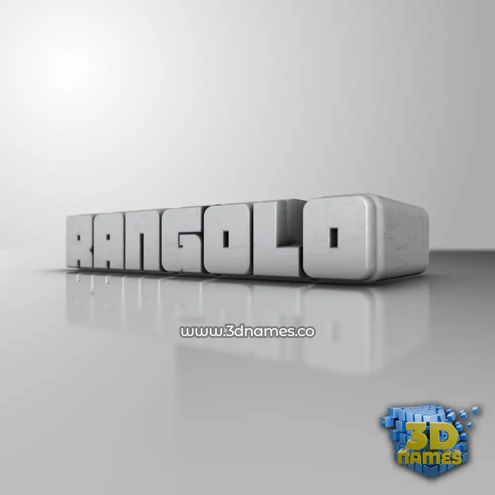 rangolo in White Metro style - 3D name wallpaper