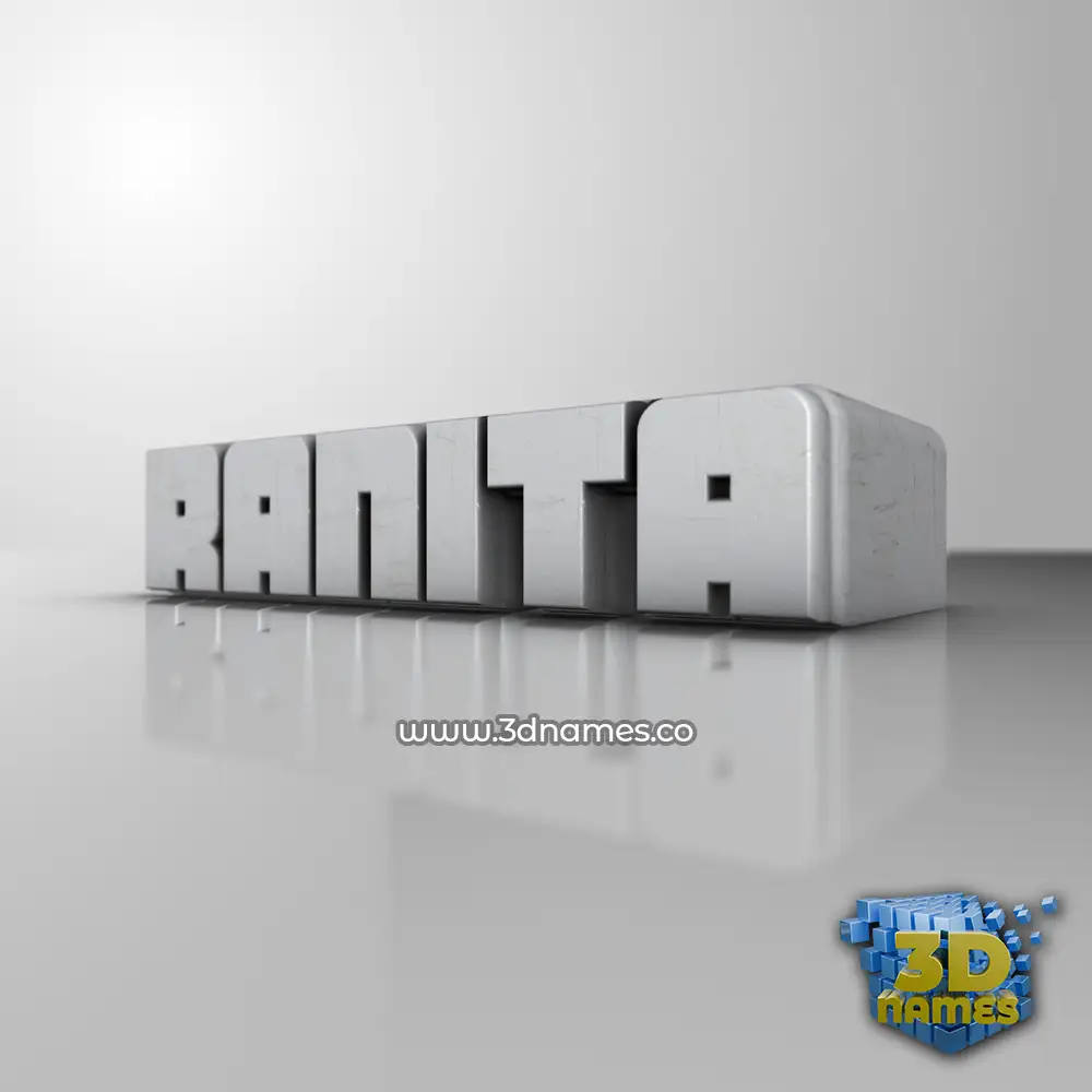 ranita in White Metro style - 3D name wallpaper