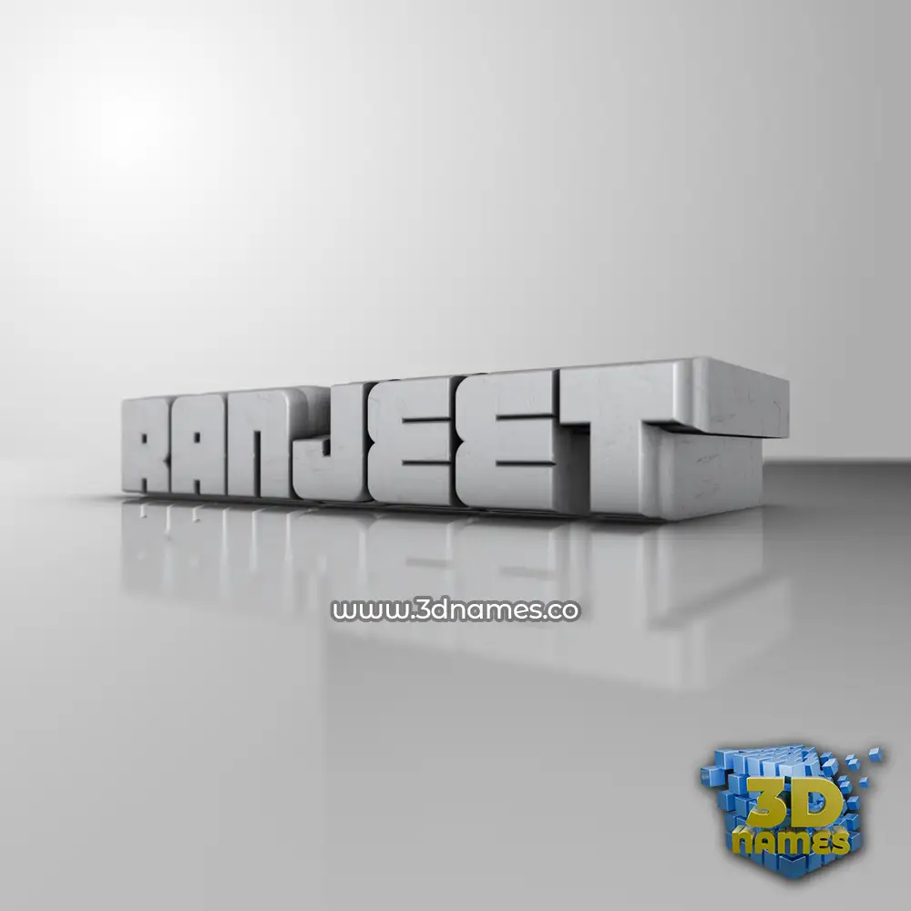 ranjeet in White Metro style - 3D name wallpaper