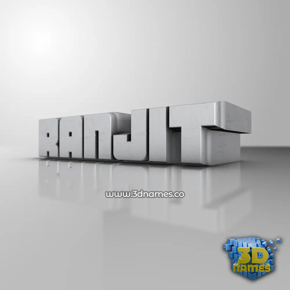 ranjit in White Metro style - 3D name wallpaper
