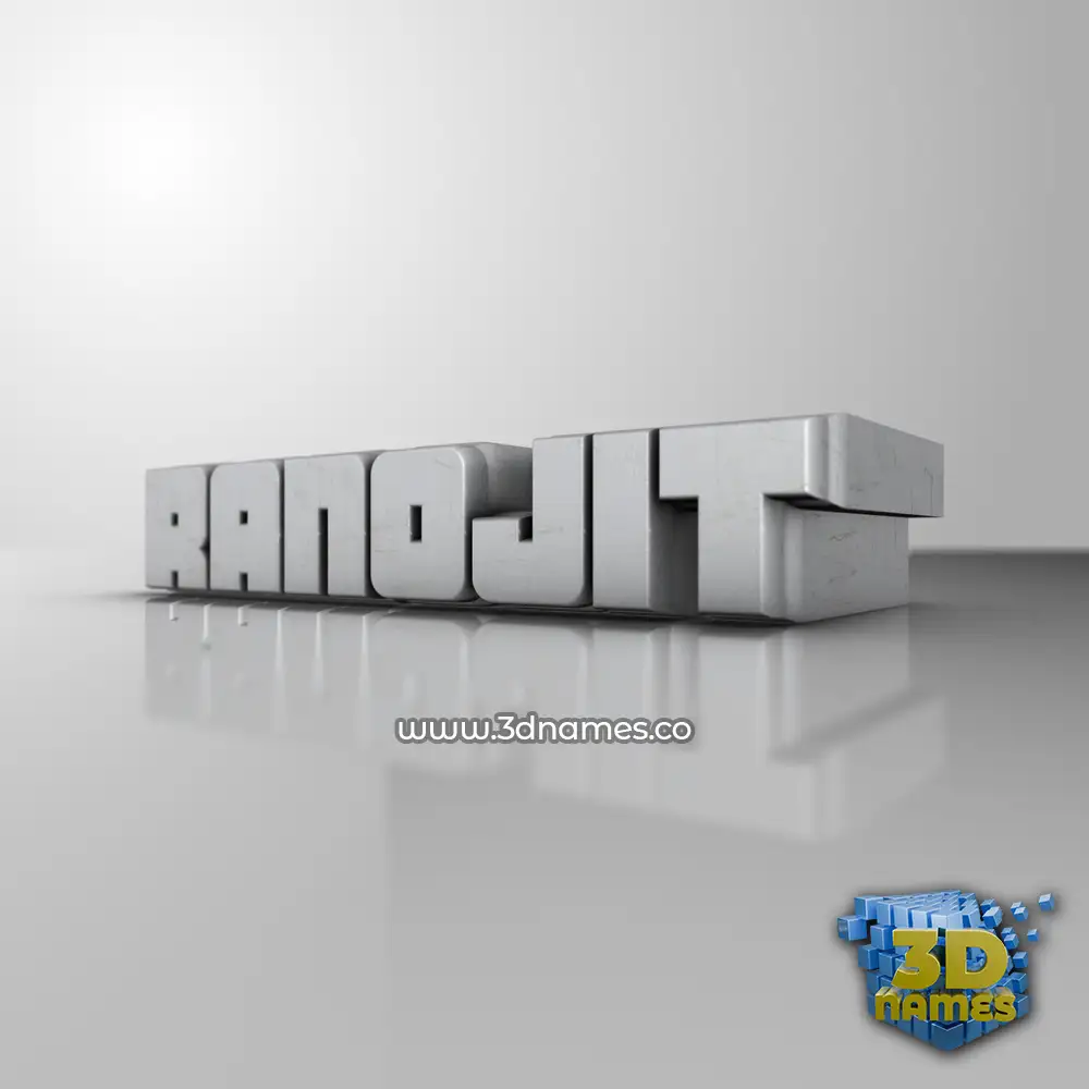 ranojit in White Metro style - 3D name wallpaper