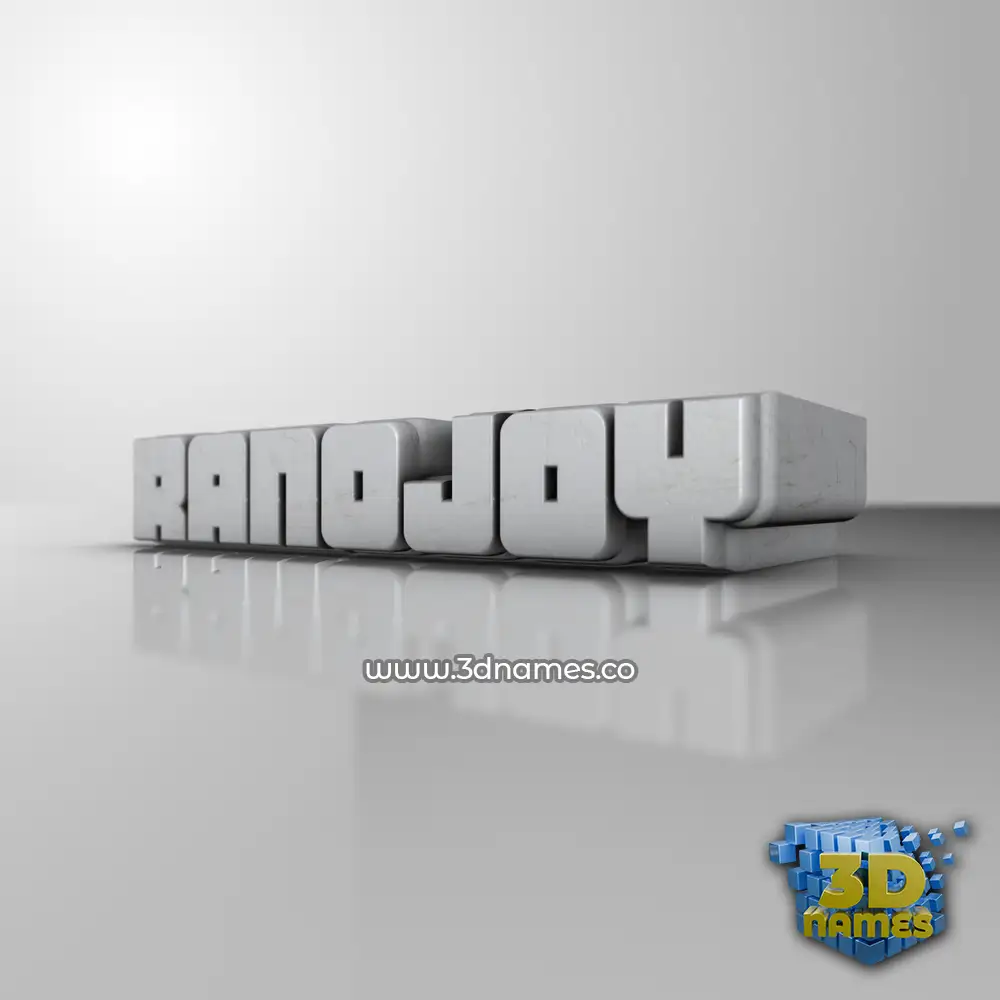 ranojoy in White Metro style - 3D name wallpaper