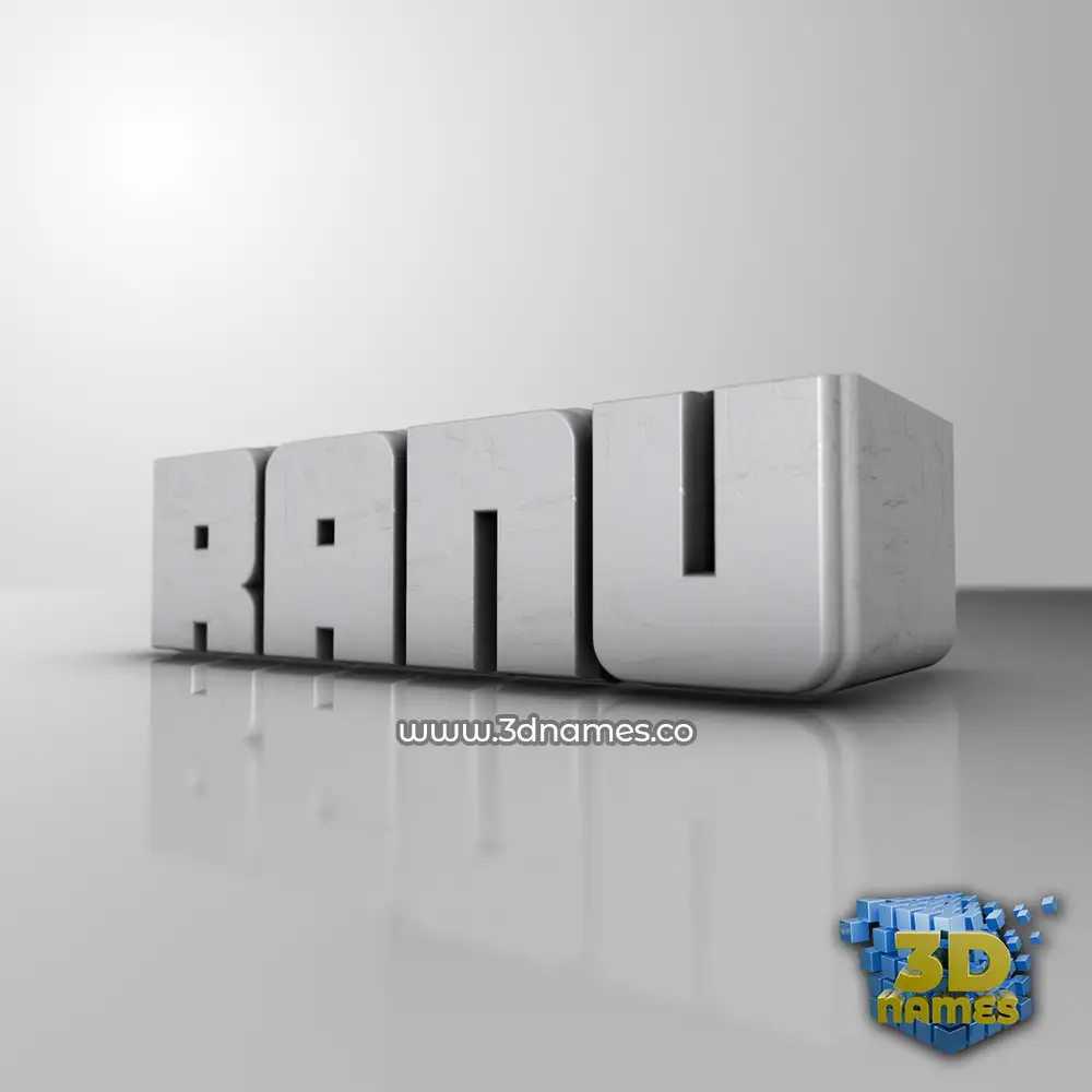 ranu in White Metro style - 3D name wallpaper