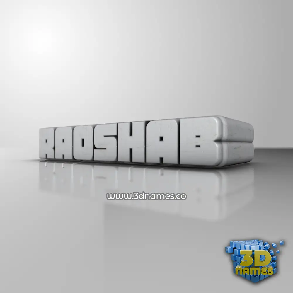 raoshab in White Metro style - 3D name wallpaper