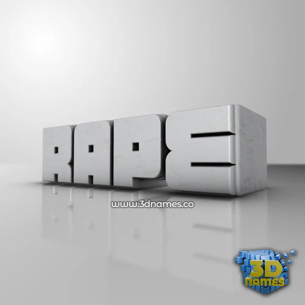 rape in White Metro style - 3D name wallpaper