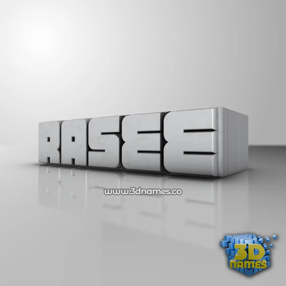 rasee in White Metro style - 3D name wallpaper