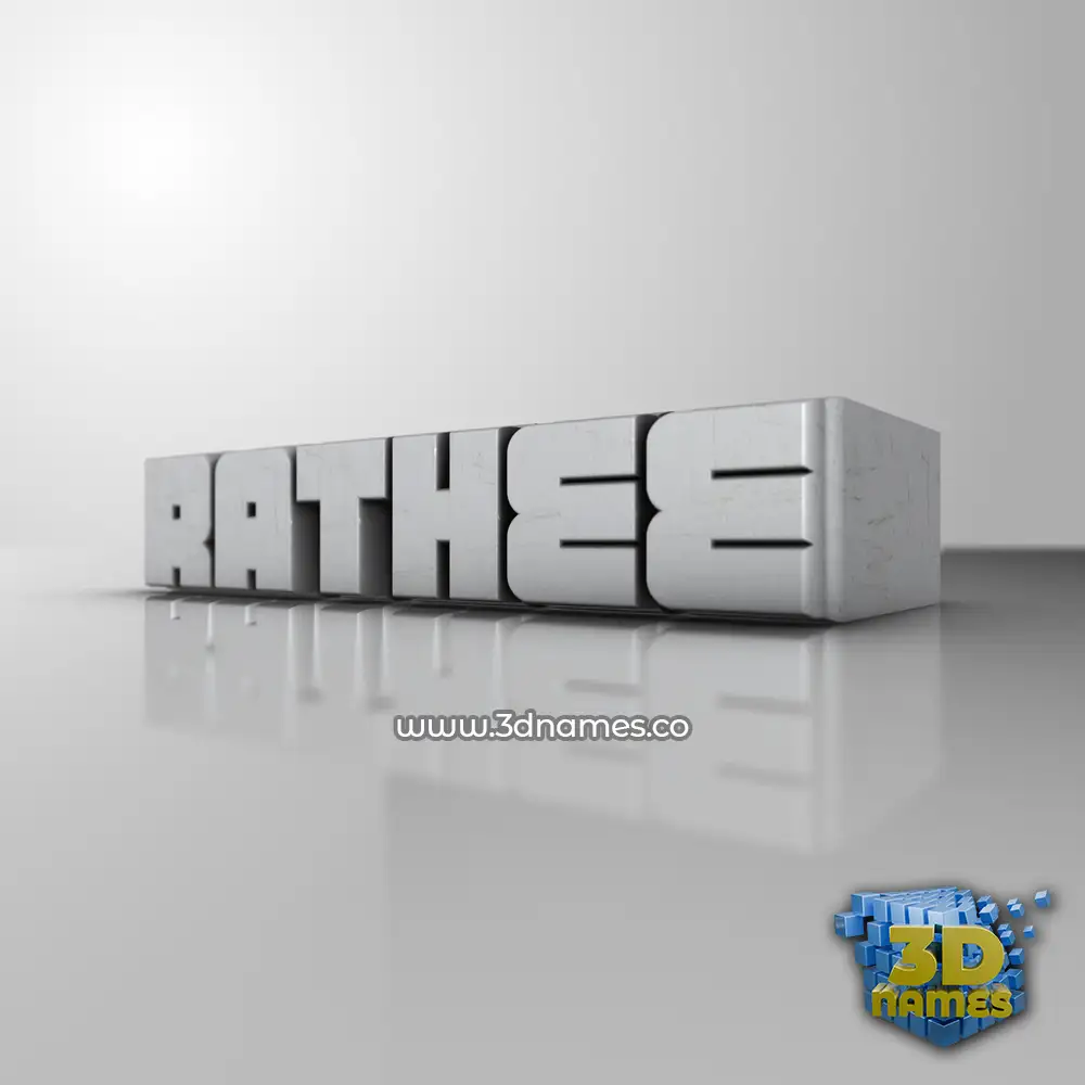 rathee in White Metro style - 3D name wallpaper