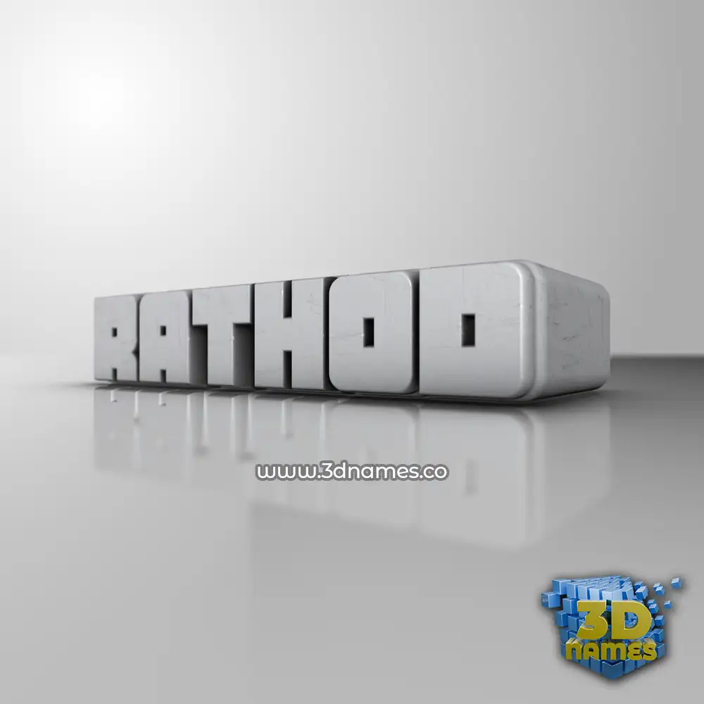 rathod in White Metro style - 3D name wallpaper